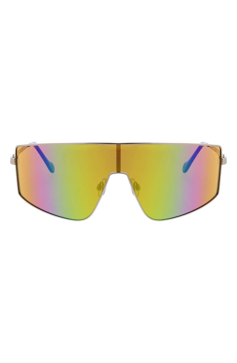 Roxy Oversize 140mm Gradient Shield Sunglasses, Main, color, Silver/ Rainbow