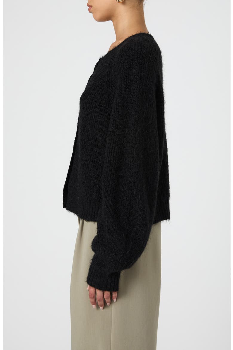 Fluffy Cardigan, Alternate, color, BLACK