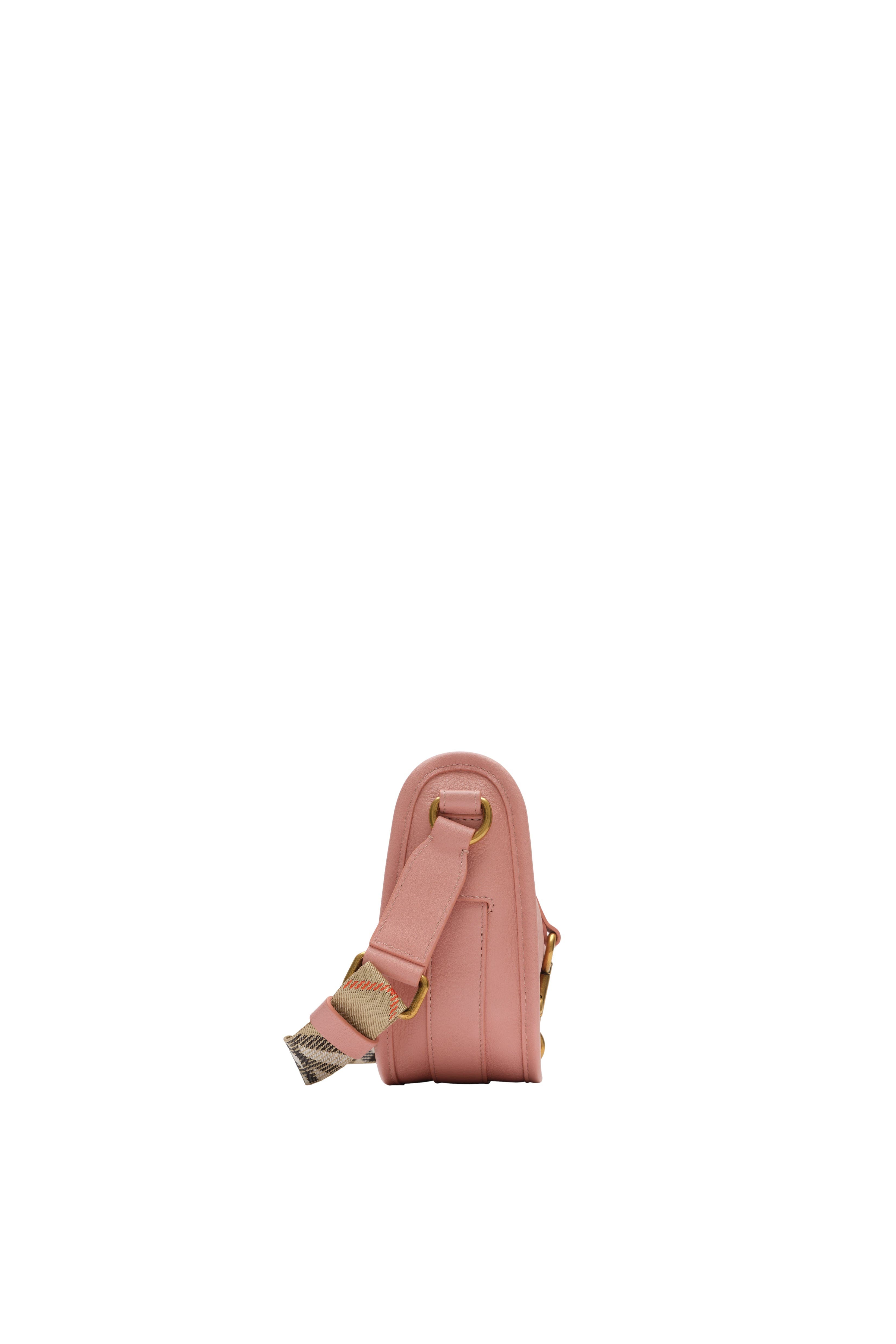 Burberry Mini B Clip Messenger Bag, Alternate, color, Peony Pink