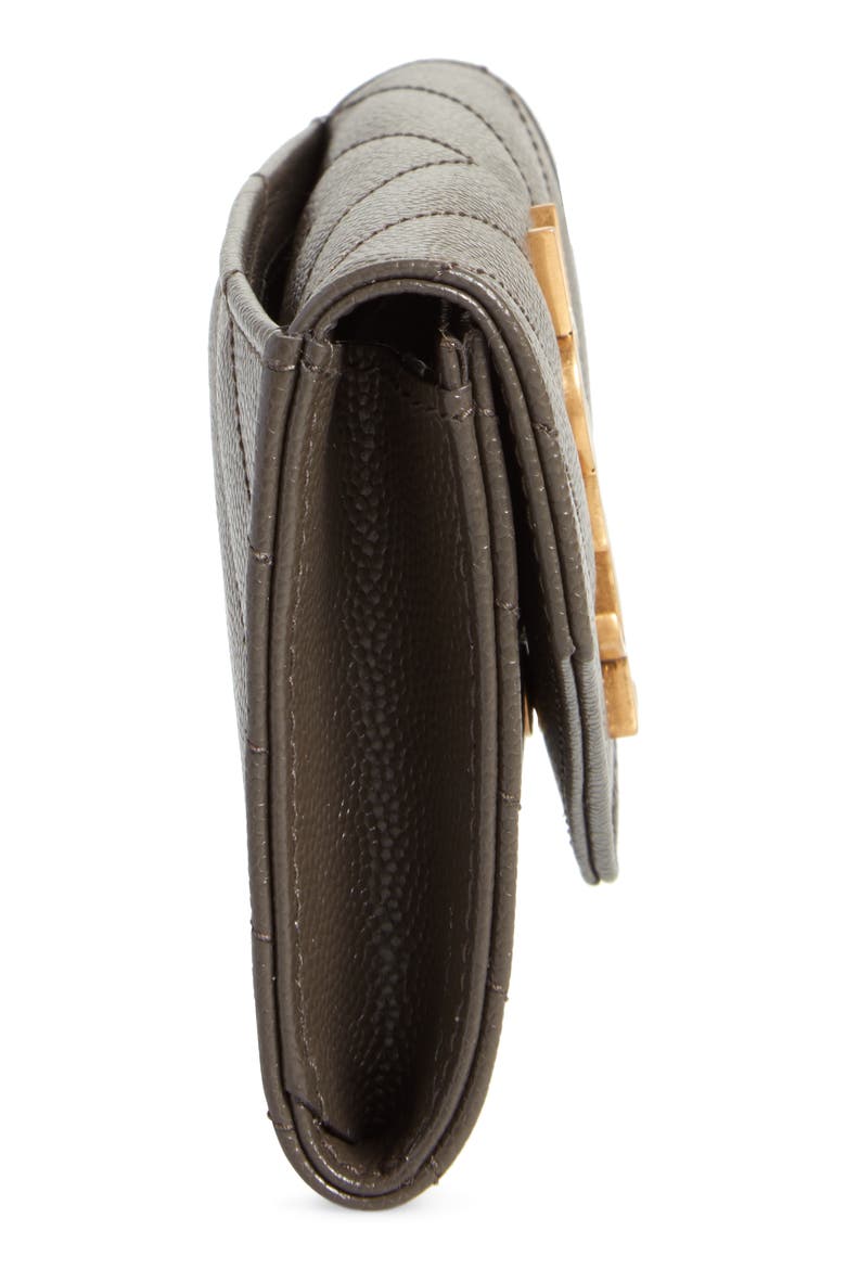 Small Monogram Leather Envelope Wallet, Alternate, color, PEBBLE