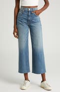 SLVRLAKE Grace Raw Hem High Waist Crop Wide Leg Jeans