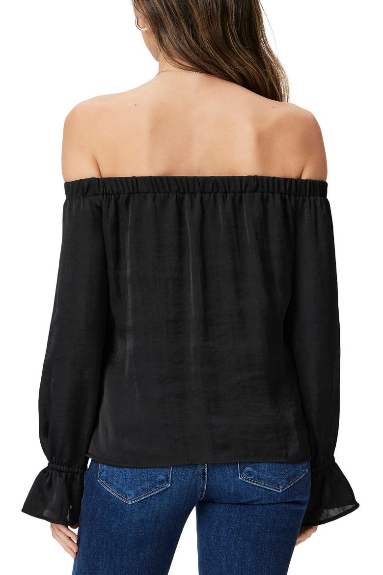 Ayanna Off the Shoulder Top, Alternate, color, BLACK