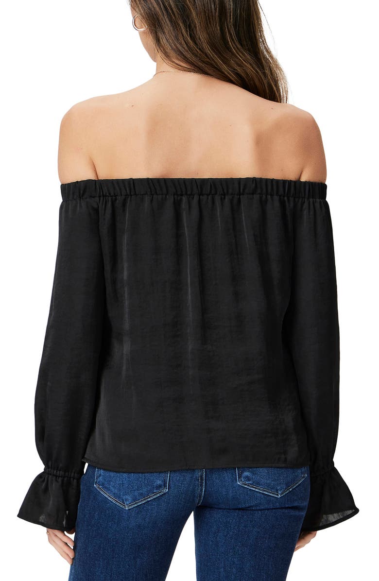 PAIGE Ayanna Off the Shoulder Top, Alternate, color, Black