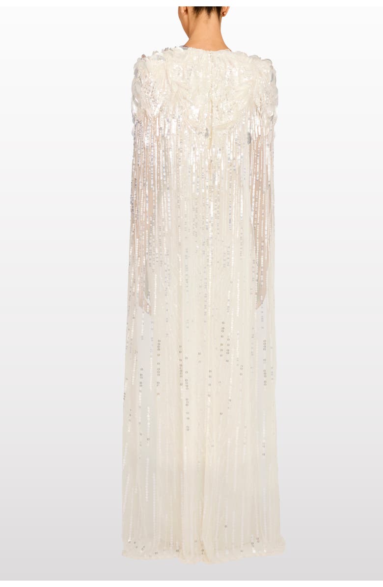 Jenny Packham Goldfinger Sequin-Embellished Maxi Dress, Alternate, color, Vanilla