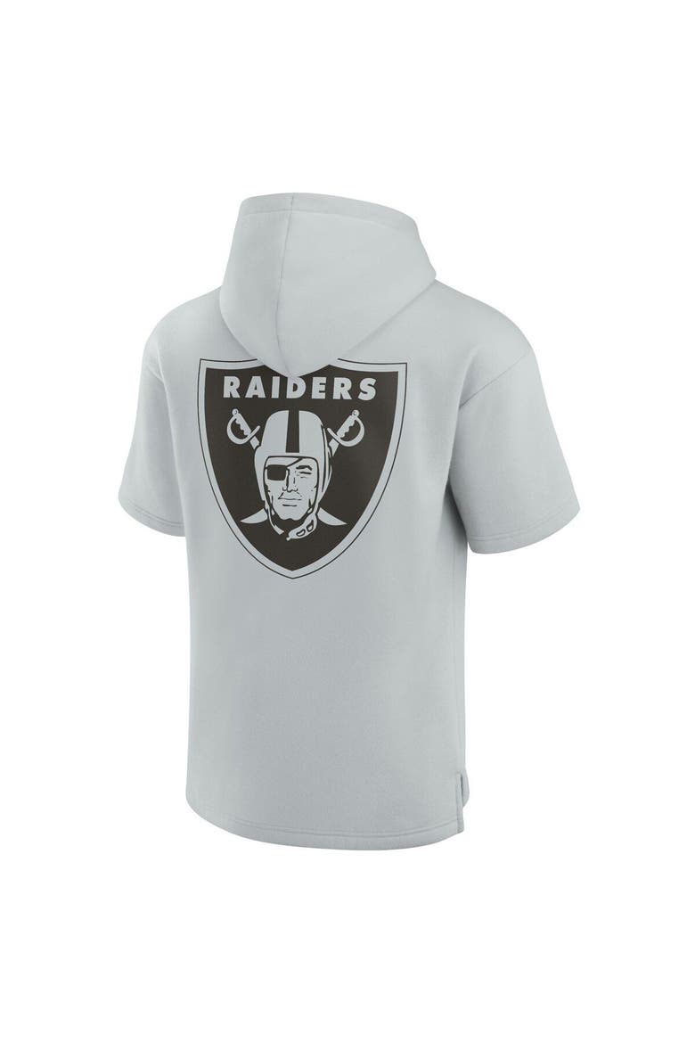 Unisex Fanatics Signature Gray Las Vegas Raiders Elements Super Soft Fleece Short Sleeve Pullover Hoodie, Alternate, color, Gray