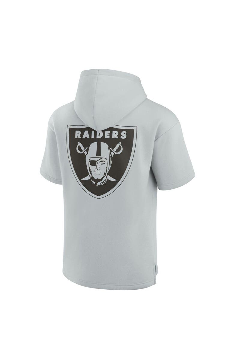 Fanatics Signature Unisex Fanatics Signature Gray Las Vegas Raiders Elements Super Soft Fleece Short Sleeve Pullover Hoodie, Alternate, color, Gray