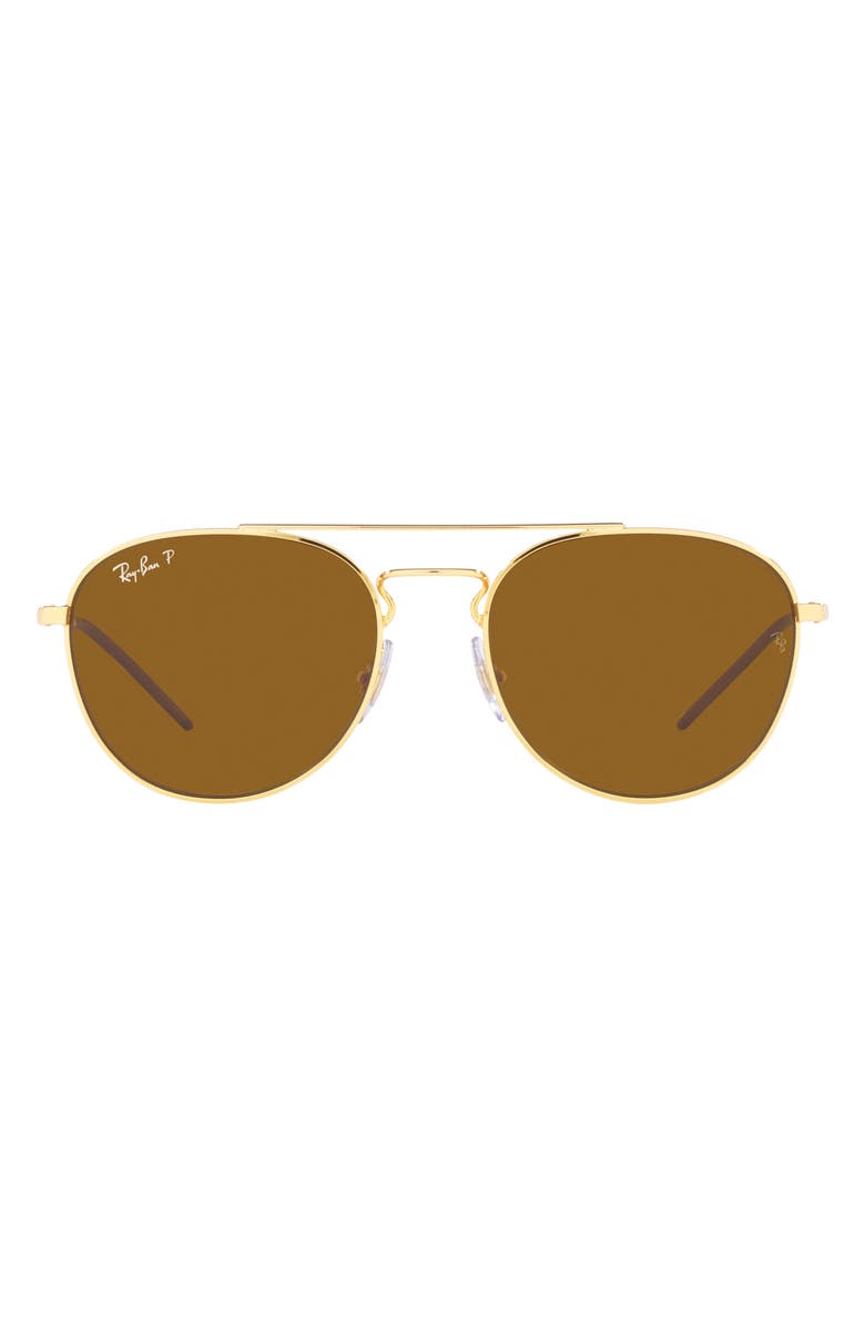 Ray-Ban 55mm Polarized Phantos Sunglasses, Main, color, Gold Flash