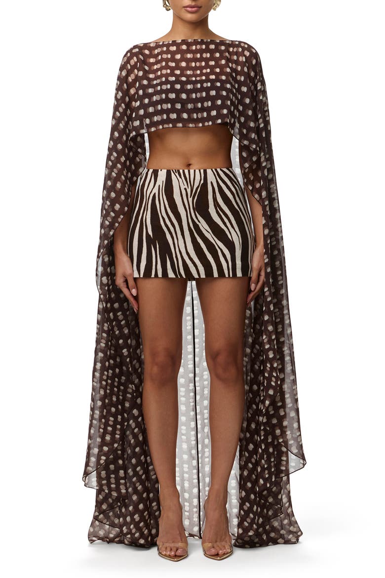 Polka Dot Illusion Chiffon Cape, Main, color, POLKA DOT ILLUSION