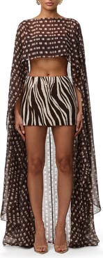 Naked Wardrobe Polka Dot Illusion Chiffon Cape