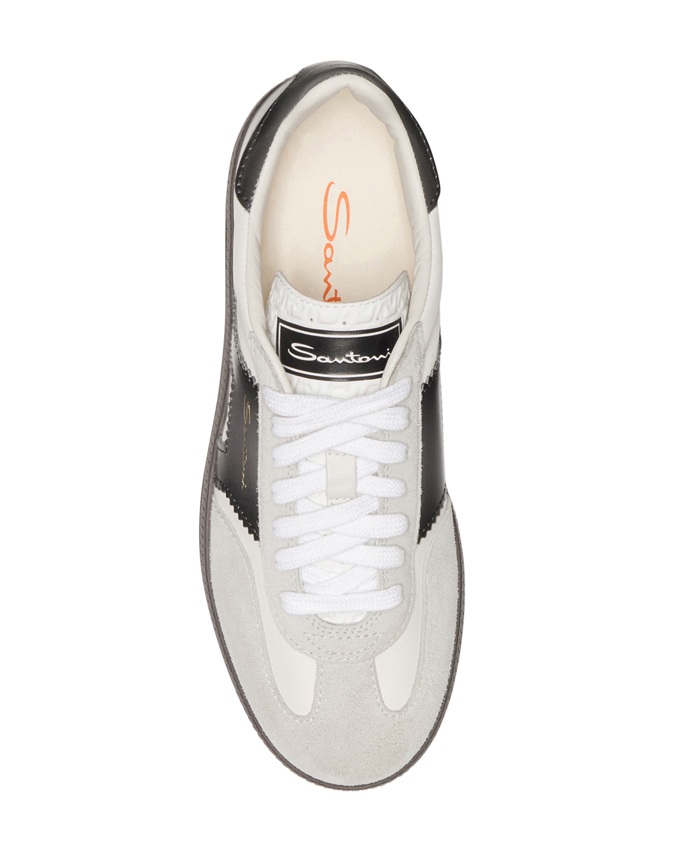 Leather and Suede DBS Oly Sneaker, Alternate, color, White