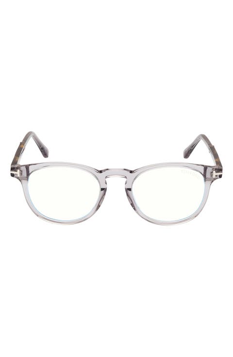 49mm Round Blue Light Blocking Optical Glasses