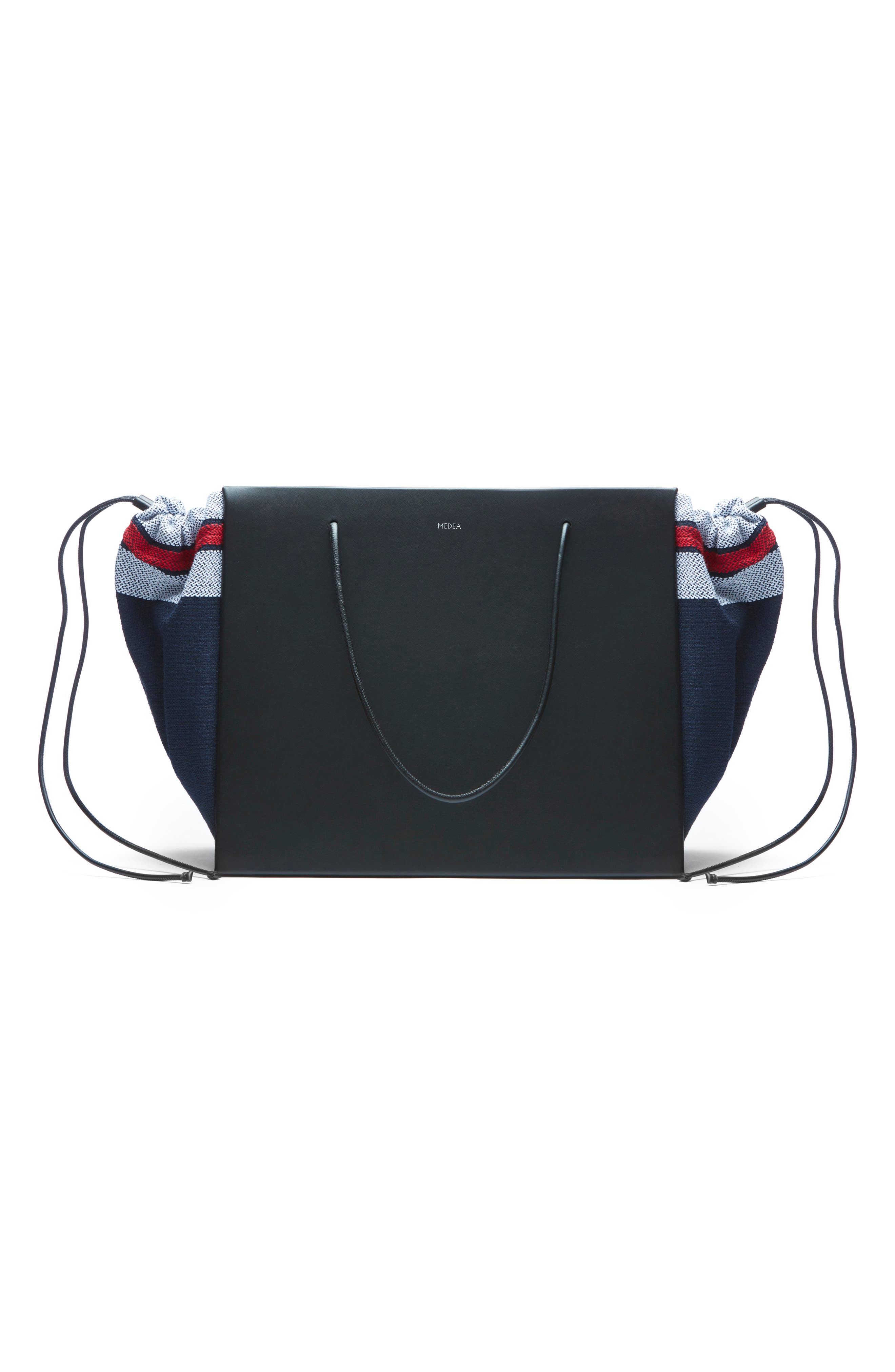 Medea Collapsed Venti Stripes Tote, Alternate, color, 