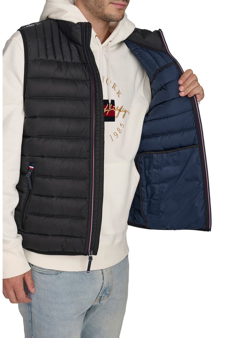 Quilted Nylon Vest, Alternate, color, BLACK