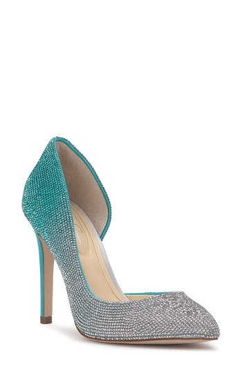 Jessica Simpson Prizma Half-d'orsay Pump In Green To Silver