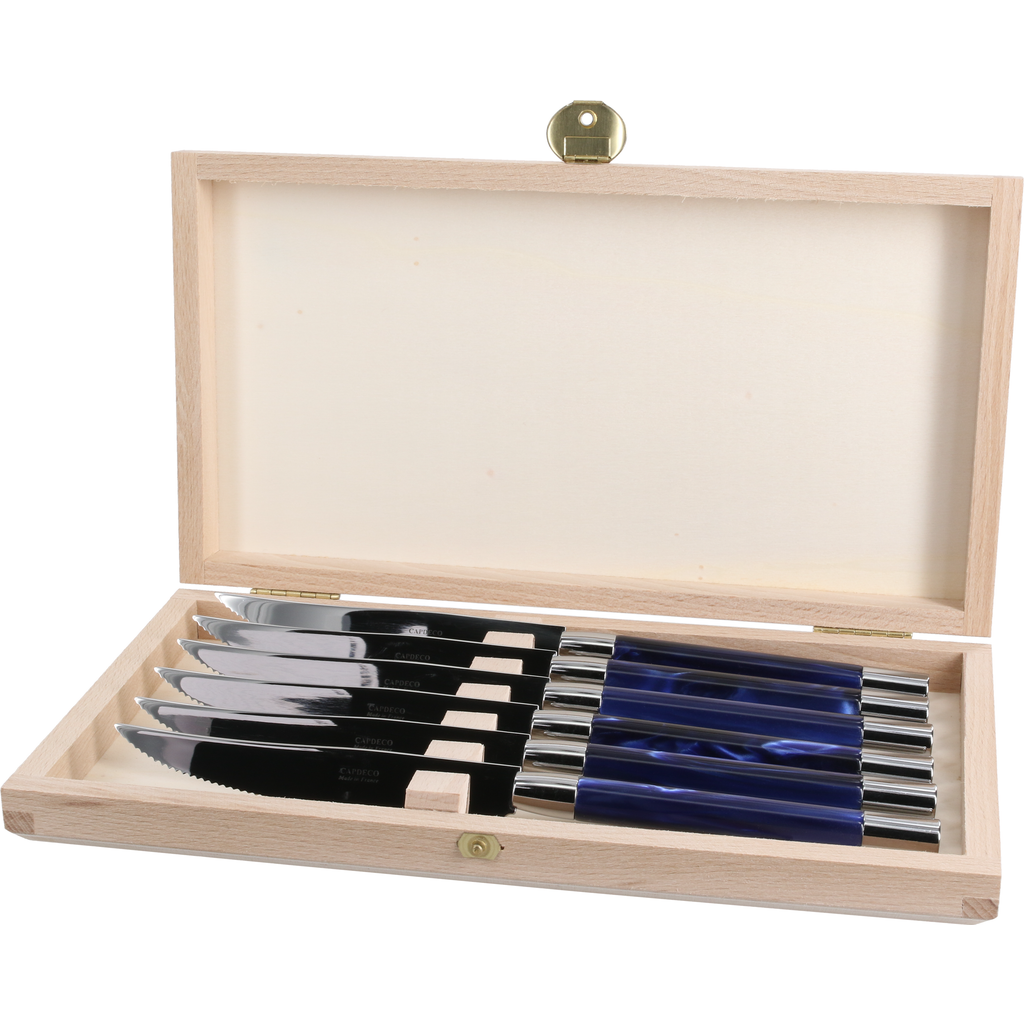 CAPDECO Conty - Box of 6 Steak Knives in Blue  product