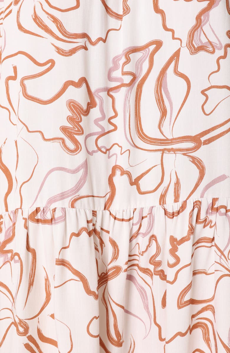 Petal & Pup Solaris Tie Strap Minidress, Alternate, color, Tan White