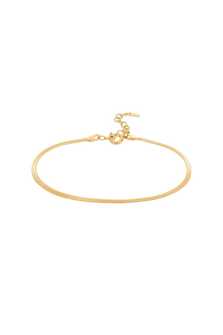 Sterling Silver 18k Gold Plated Caroline Bracelet Dainty Trendy Chain, Main, color, Gold