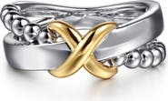 Gabriel & Co. Wide Band Crisscross Ring
