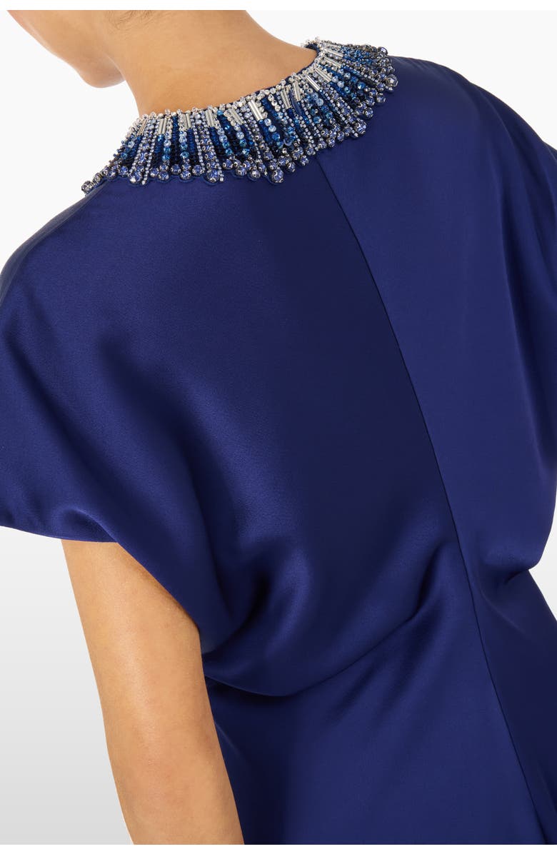 Jenny Packham Novak Embellished-Collar Maxi Dress, Alternate, color, Abyss Blue