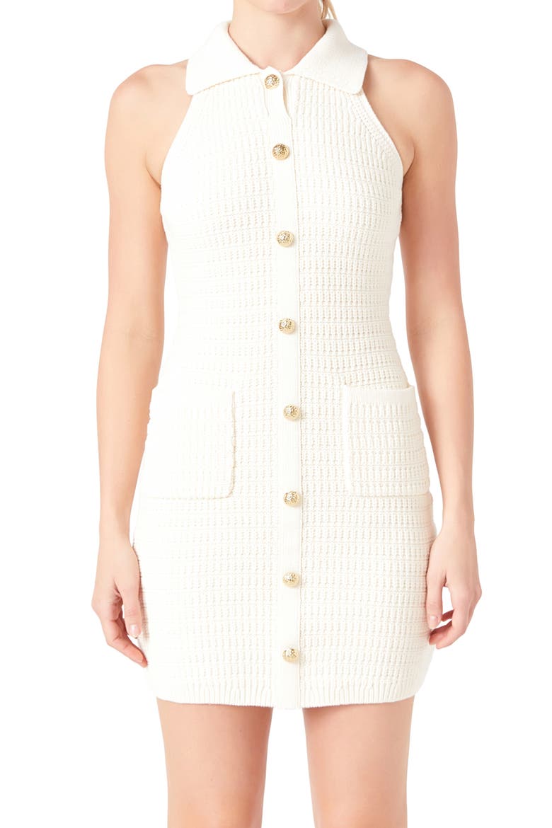 Sleeveless Sweater Dress, Alternate, color, IVORY