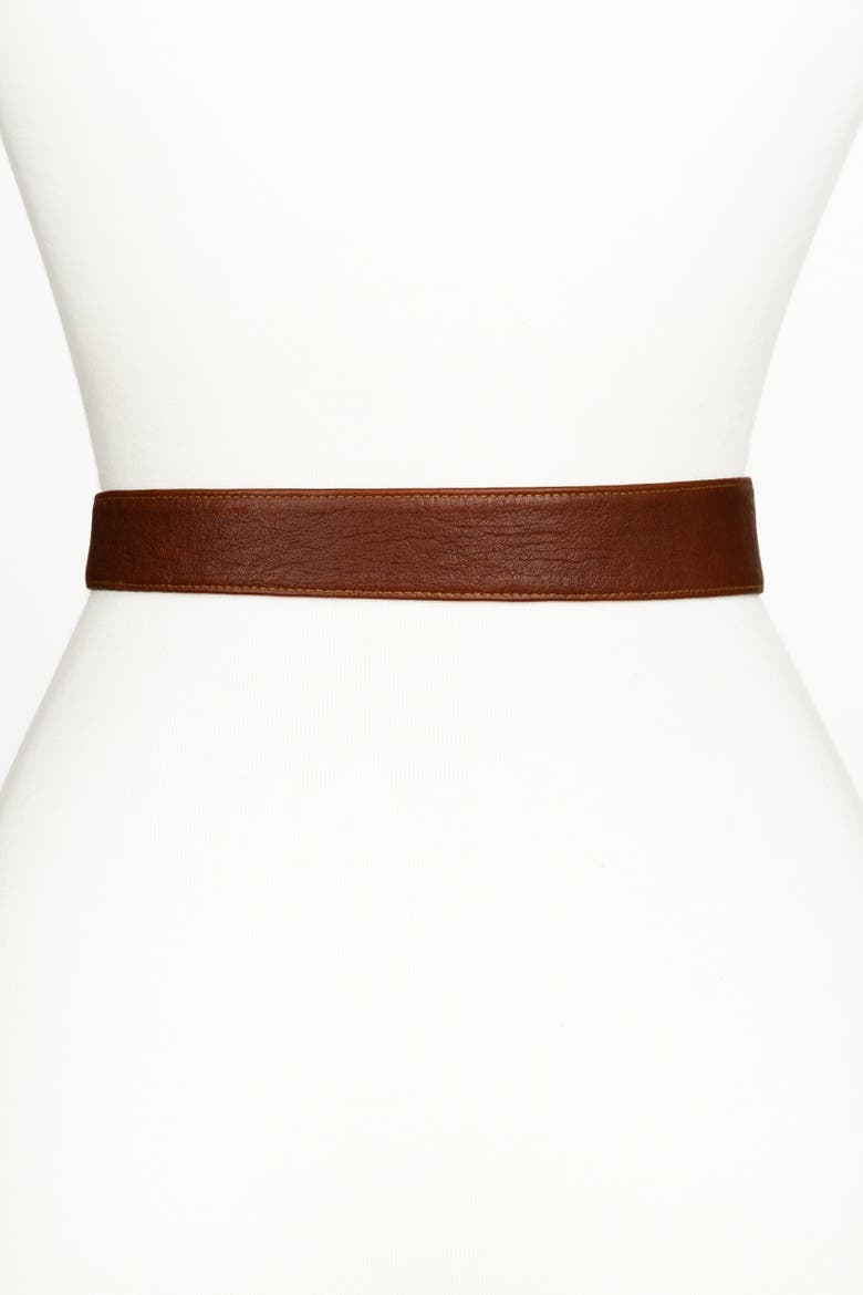 Sheila Knot Leather Belt, Alternate, color, Cognac