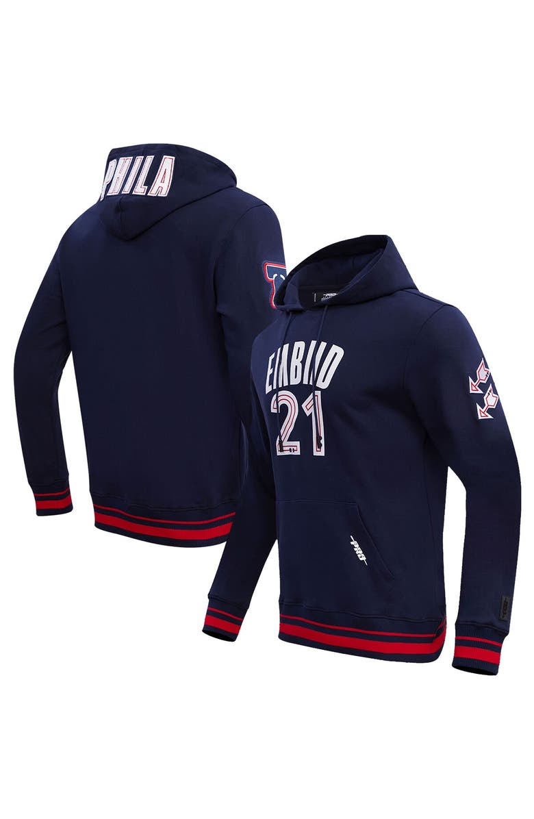 PRO STANDARD Men's Pro Standard Joel Embiid Navy Philadelphia 76ers 2023/24 City Edition Name & Number Pullover Hoodie, Main, color, 