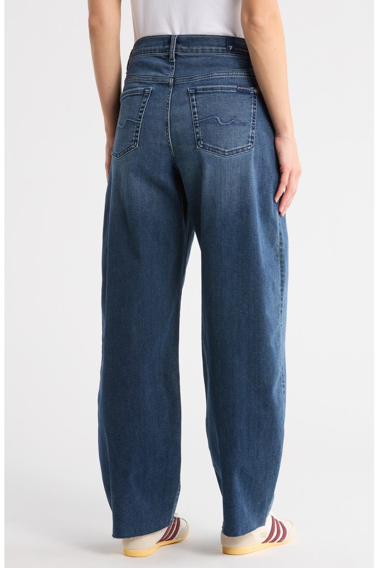 Bonnie Curvilinear Raw Hem Barrel Leg Jeans, Alternate, color, WARRENTON