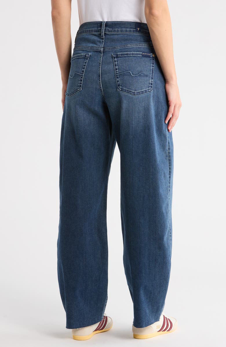 7 For All Mankind Bonnie Curvilinear Raw Hem Barrel Leg Jeans, Alternate, color, Warrenton