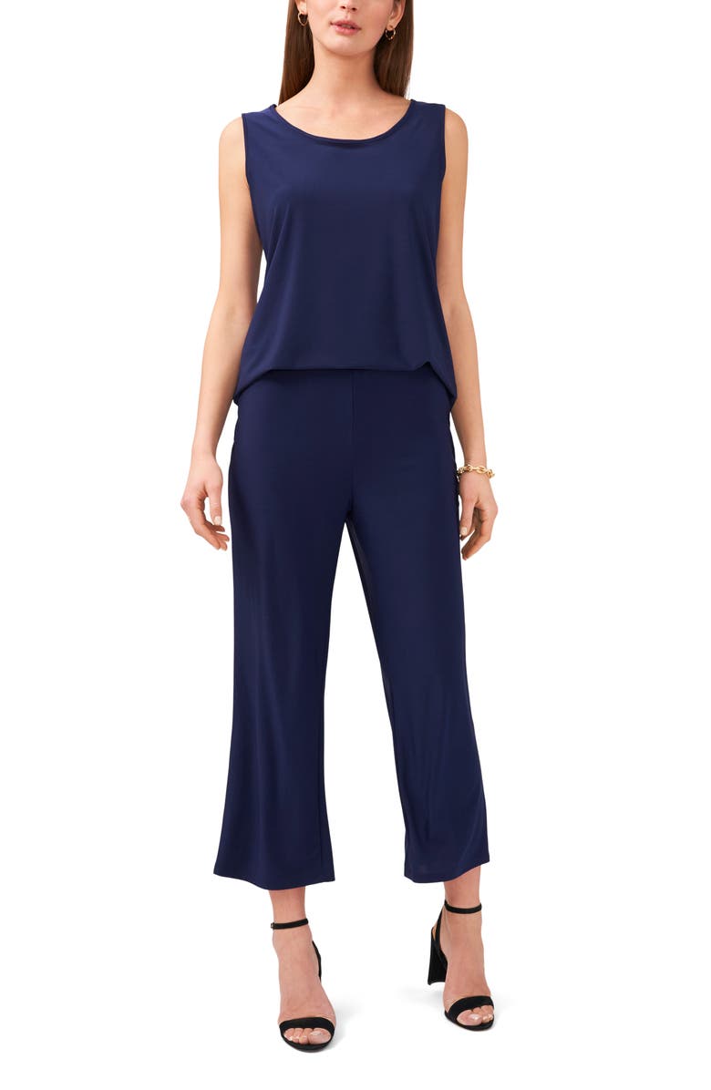 Chaus Wide Leg Crop Pants, Alternate, color, Navy