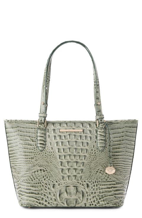 Medium Asher Croc Embossed Leather Tote