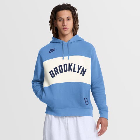 Men's Nike Light Blue Brooklyn Dodgers Cooperstown Collection Legacy Color-Block Hoodie