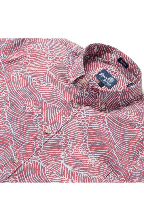 Reyn Spooner Molokai Channel Short Sleeve Cotton Blend Button-down Shirt In Pink