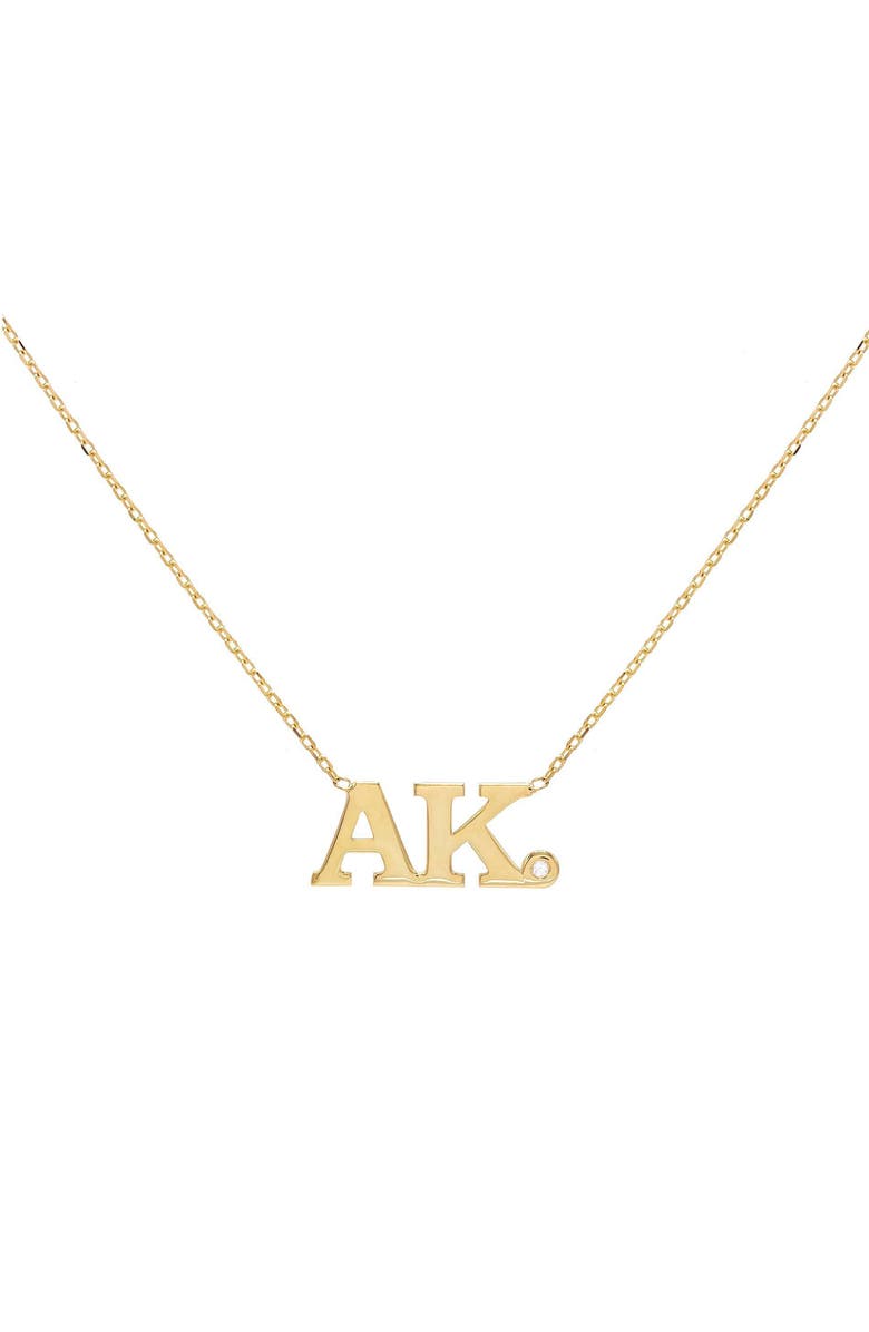 BY ADINA EDEN Adina's Jewels Double Personalized Initial Block Pendant Necklace, Main, color, 
