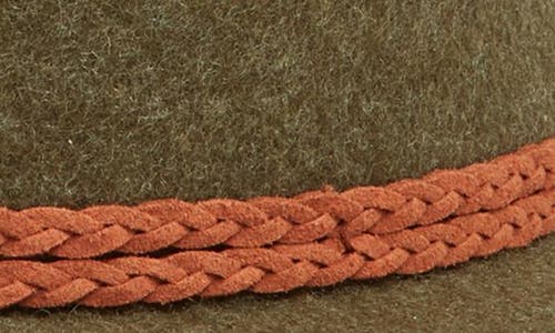 Treasure & Bond Double-braid Wool Felt Fedora In Olive Kalamata Heather
