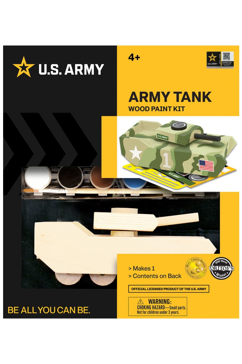 U.S. Army - Tank Wood Craft & Paint Kit, Main, color, Multicolor