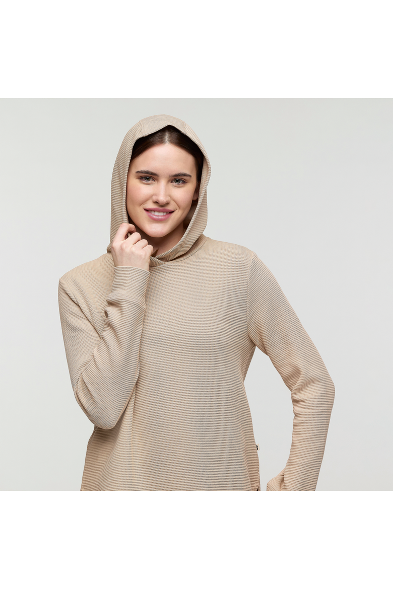 Atajo Long-Sleeve Waffle Hoodie - Women's, Alternate, color, Oatmeal