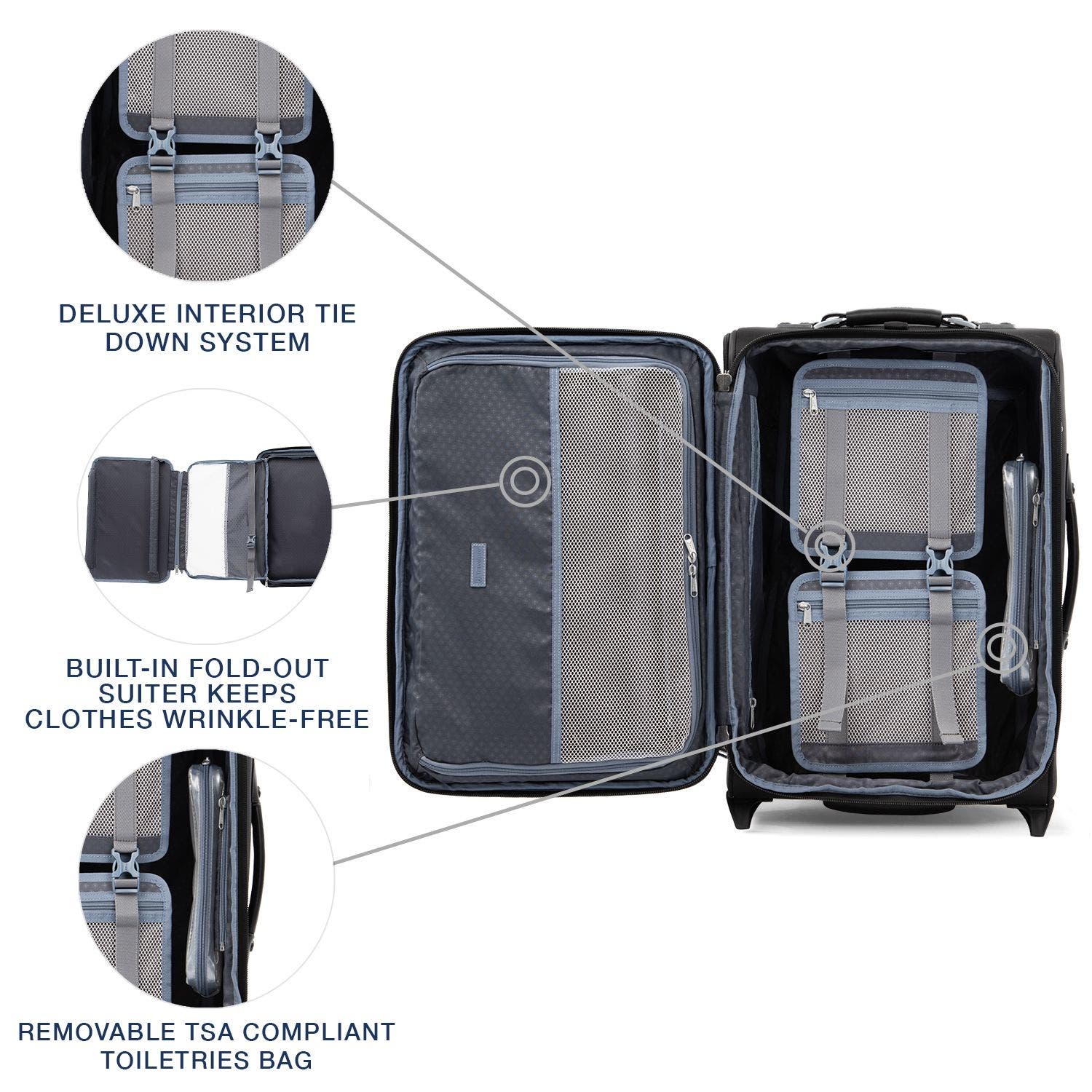 TRAVELPRO Platinum Elite Softside Expandable Carry-On 22-Inch  2 Wheel Upright Luggage, Alternate, color, Shadow Black