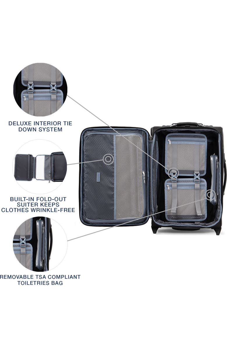 TRAVELPRO Platinum Elite Softside Expandable Carry-On 22-Inch 2 Wheel Upright Luggage, Alternate, color, Shadow Black