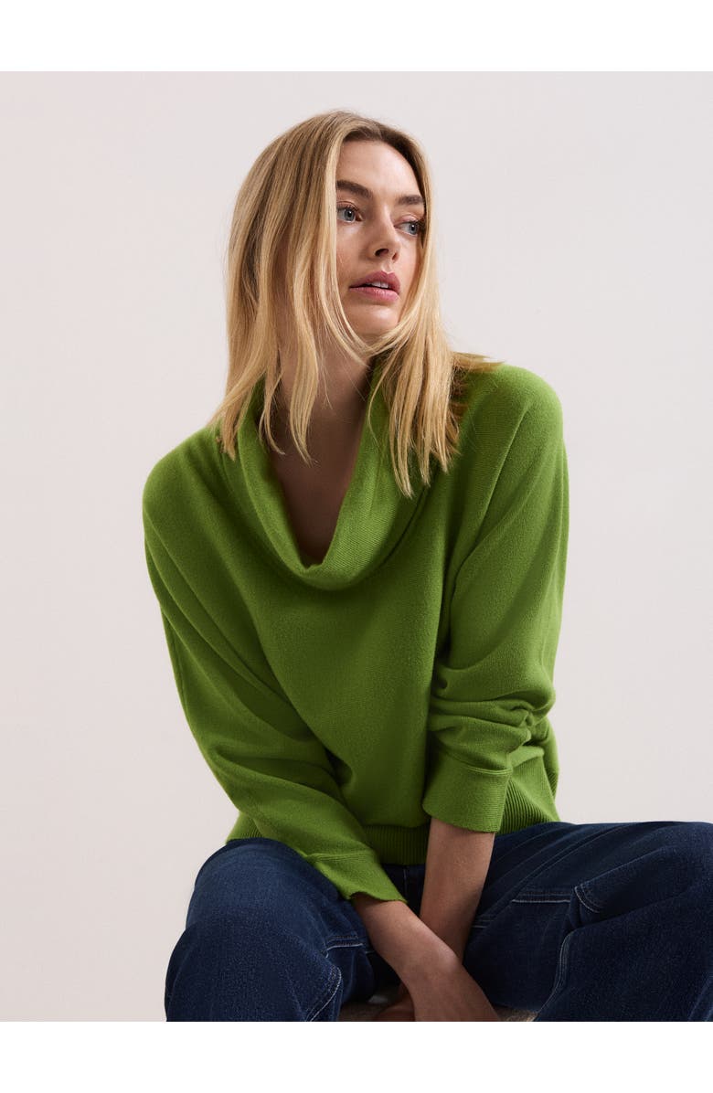 Phase Eight Ribbed Detailing Rosalie Cowl Jumper, Alternate, color, Green