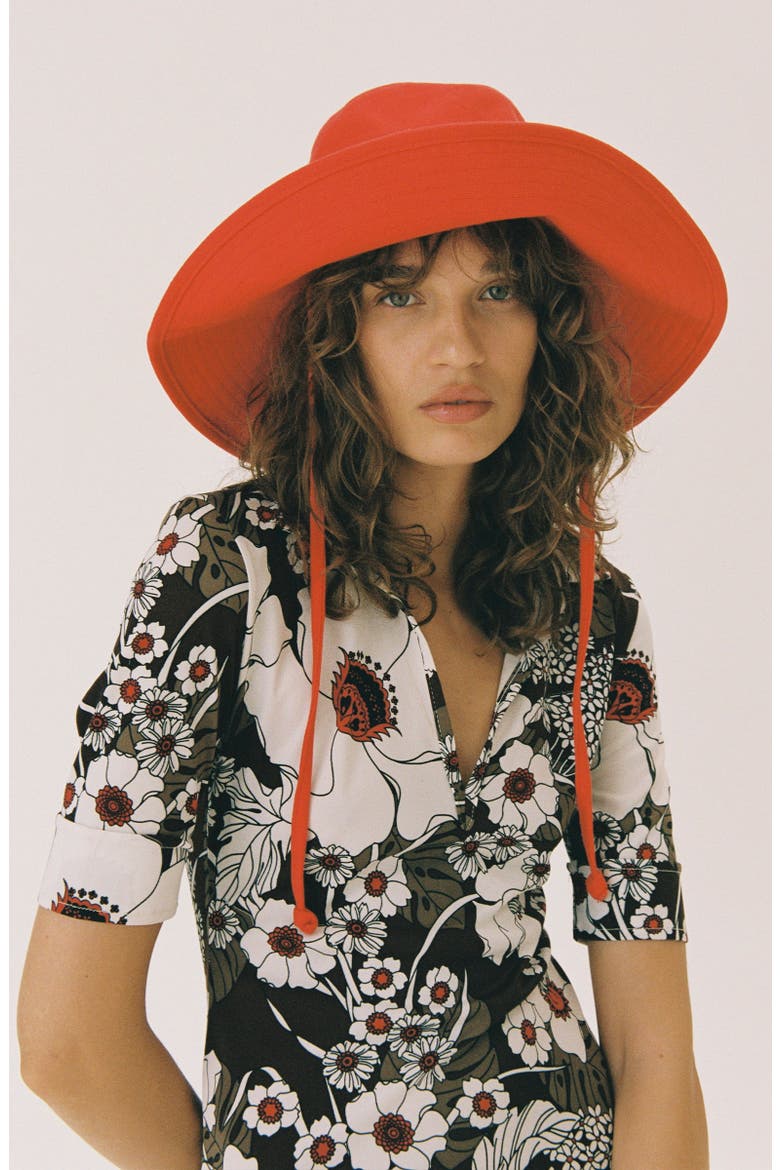 Holiday Cotton Canvas Bucket Hat, Alternate, color, RED