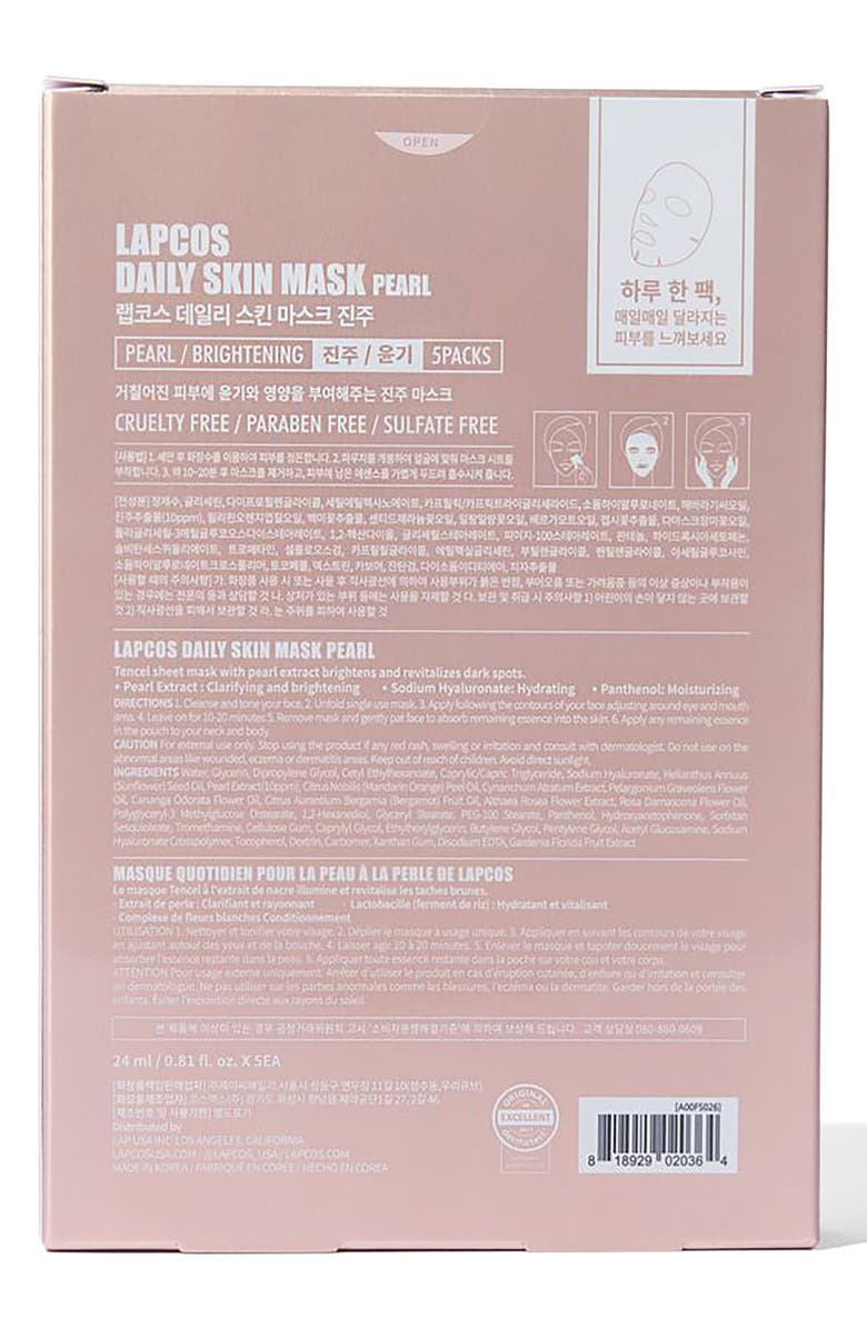 LAPCOS Pearl Sheet Mask, Alternate, color, Pink