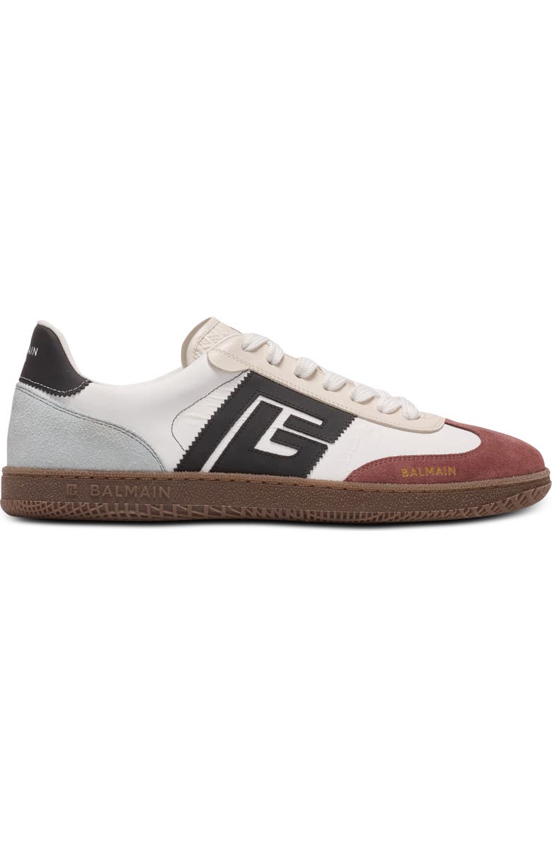 Balmain Swan Low Top Sneaker, Alternate, color, Gl0 White/ Burgundy