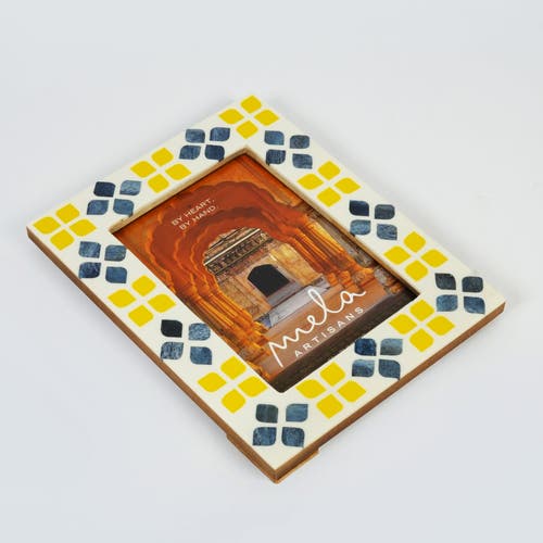 Mela Artisans Marigold Mosaic Inlay Picture Frame In Multi