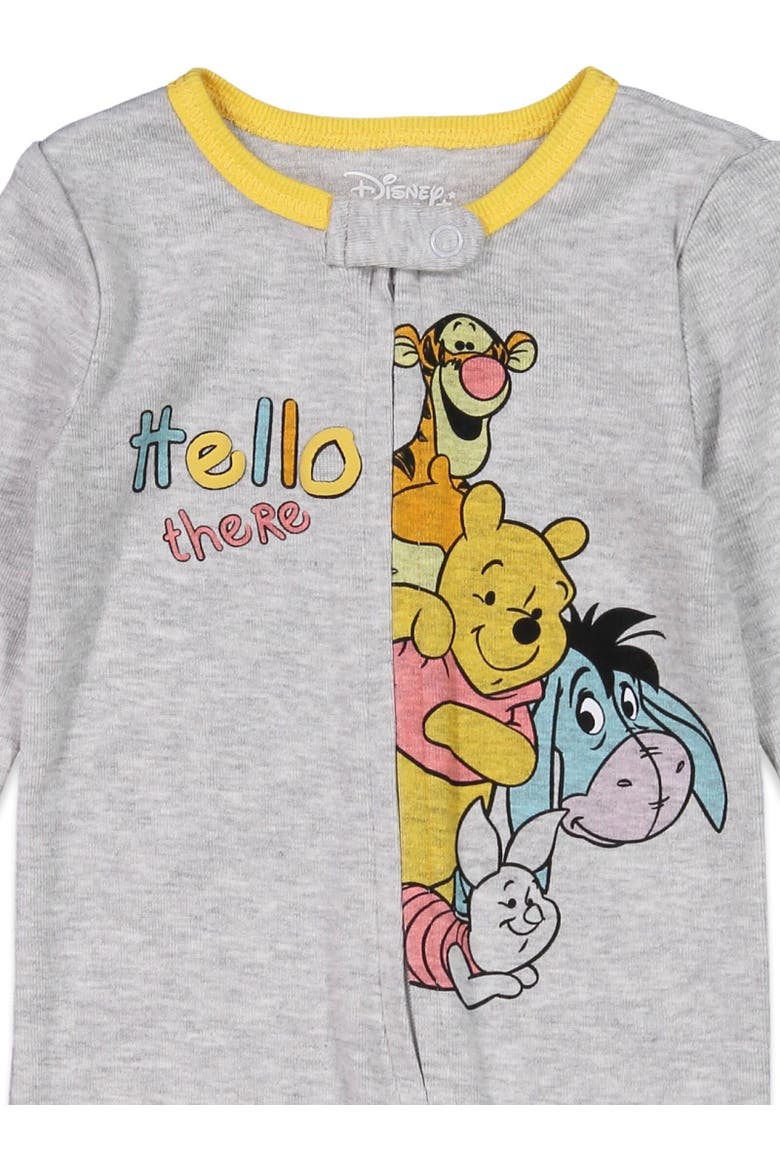 Mickey Mouse 2-Pack Footed One-Piece Sleep N' Play, Alternate, color, Heather Grey Pooh