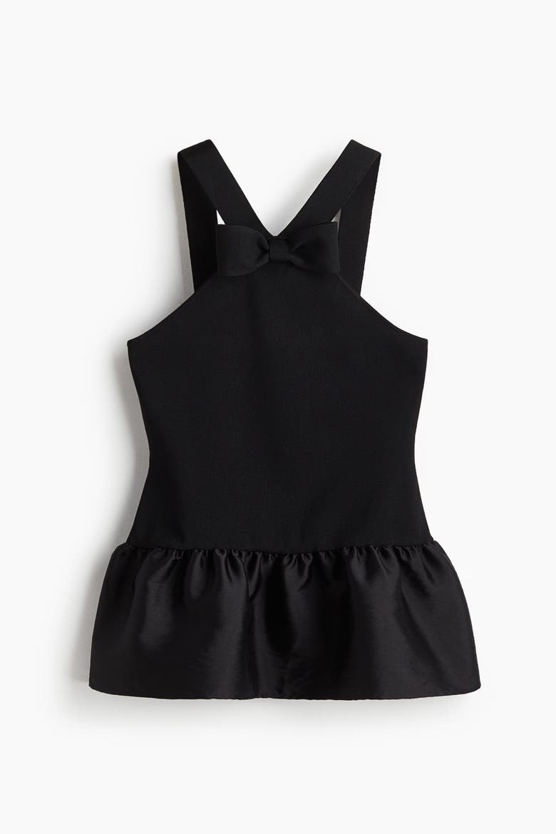 Bow-detail Top, Alternate, color, Black