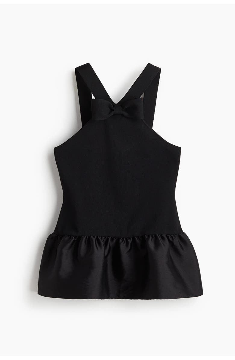 H&M Bow-detail Top, Alternate, color, Black