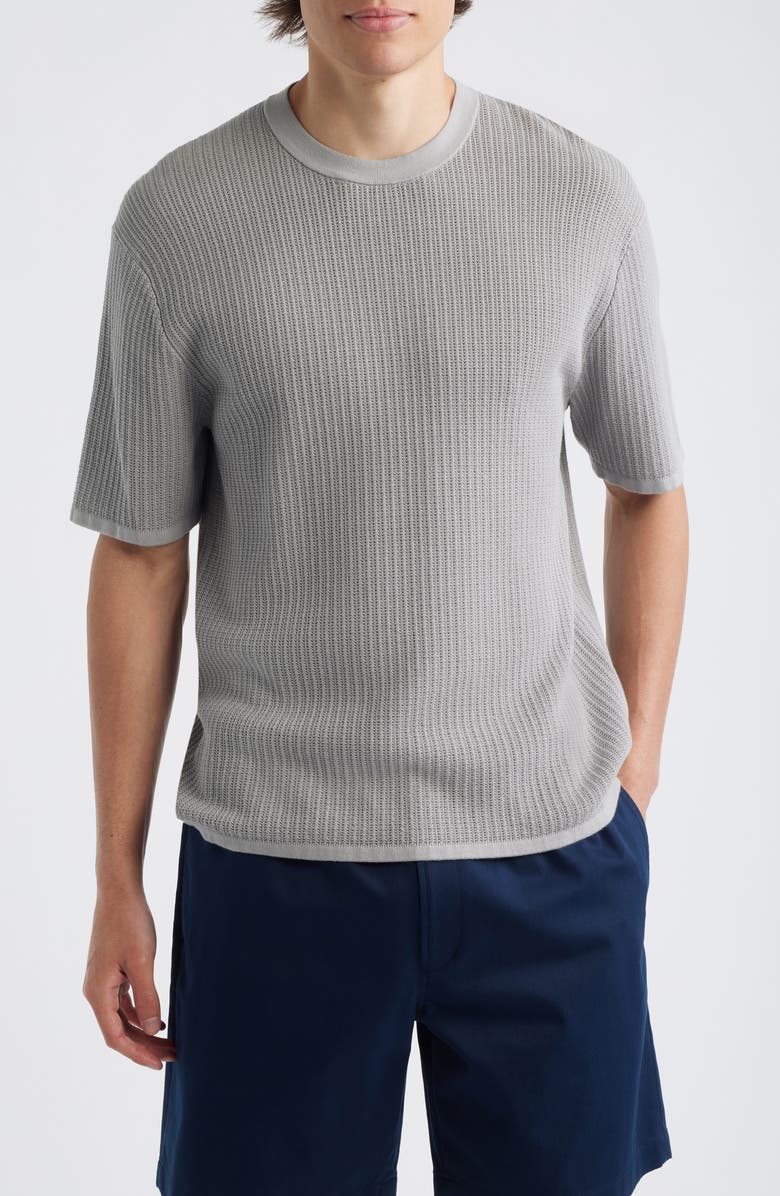 Theory Tactile Cotton Open Stitch T-Shirt, Main, color, New Dark Vapor