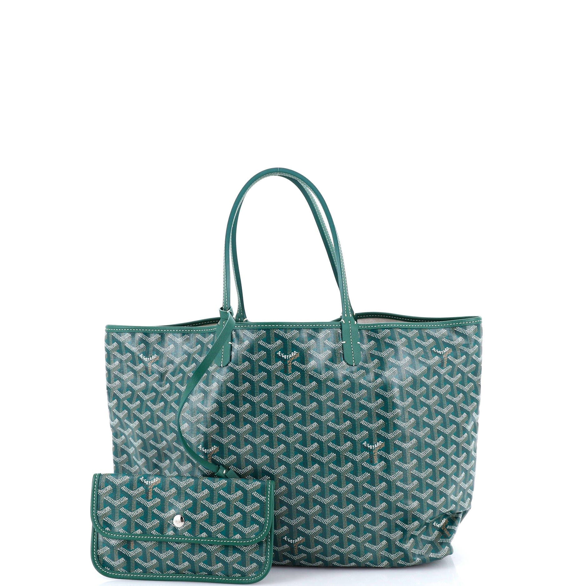 Pre-Owned Goyard Saint Louis Tote Printed Coated Canvas PM, Alternate, color, Green