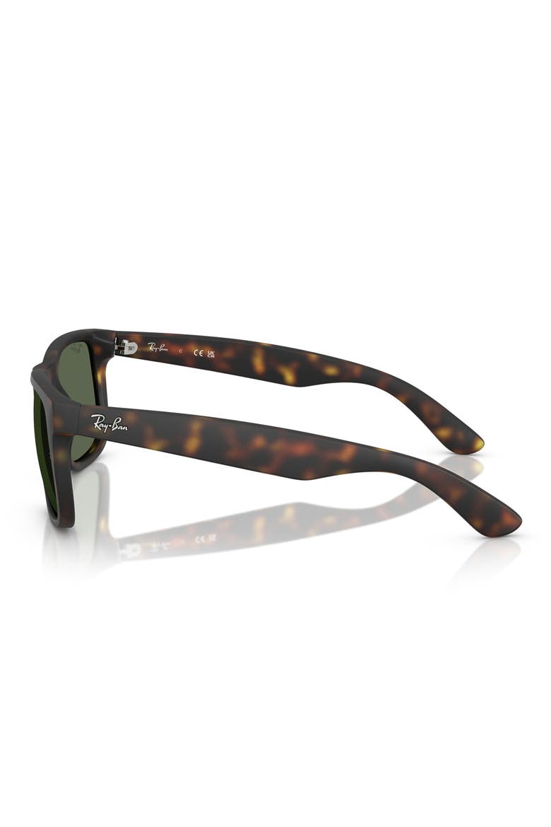 Justin 54mm Square Sunglasses, Alternate, color, RUBBER HAVANA / DARK GREEN