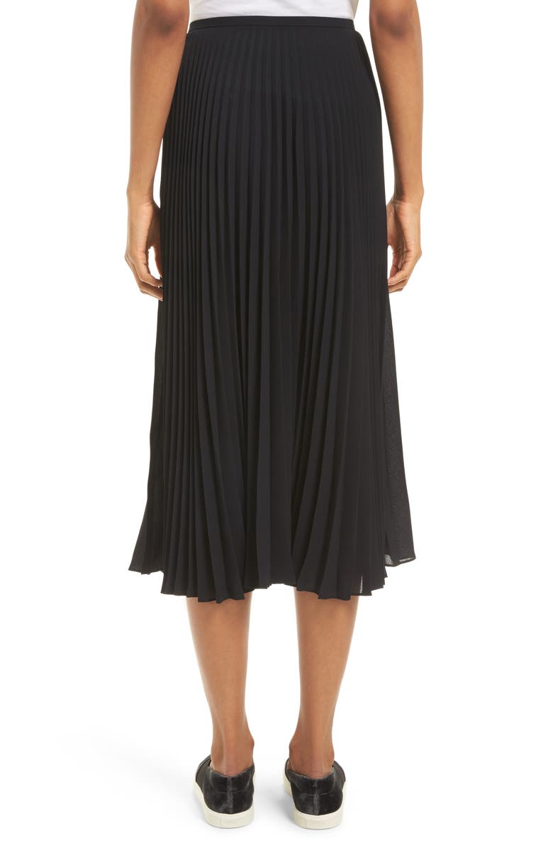 Vince Pleated Chiffon Midi Skirt, Alternate, color,
